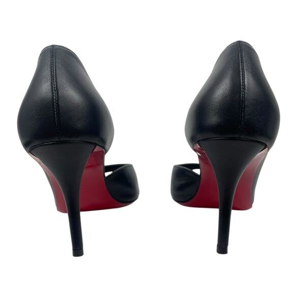 Christian Louboutin Open Apostropha 80 d'Orsay Leather Pump Black Size 38 - Picture 9 of 13